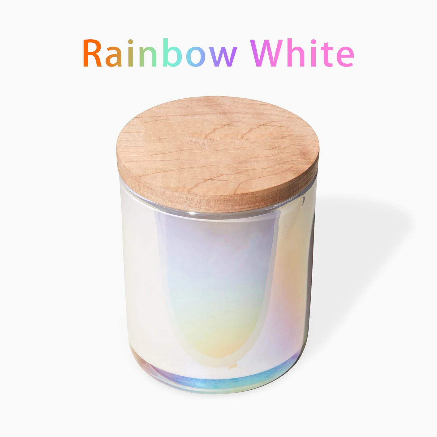 Iridescent Candle Jar Rainbow Shiny Colorful Rainbow Short Wide Glass Candle Jar Buy 1598