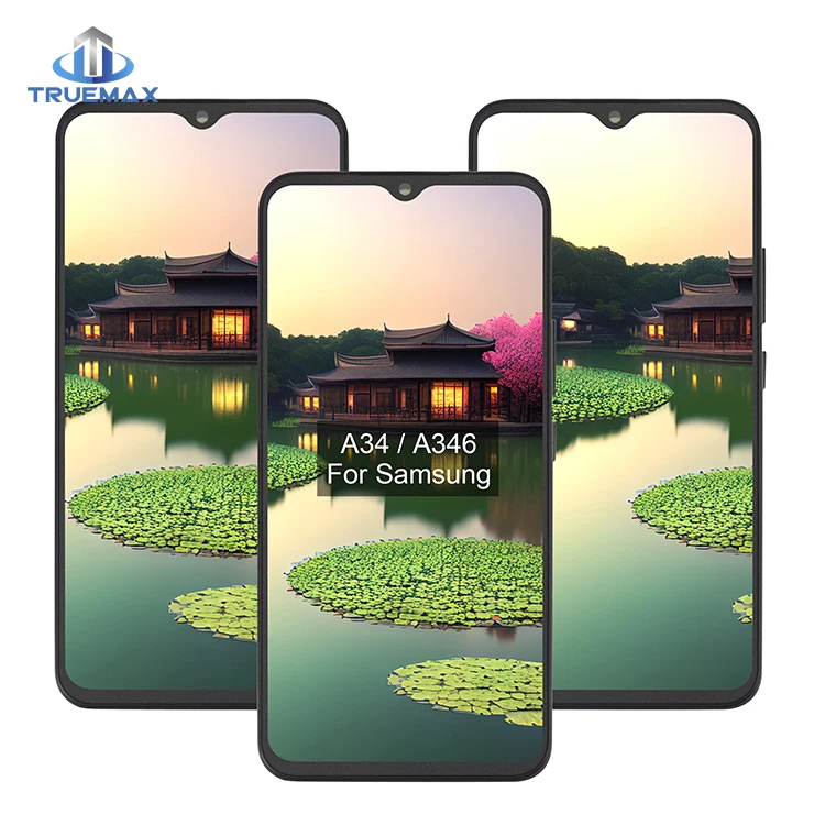 TFT Screen With Frame for Samsung Galaxy A34 Ekran Ecran Display Digitizer Assembly Complete Screen Replacement Pantalla Tela