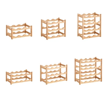 Multi-specification Wooden Wine Bottle Display Rack Portable Home Storage and Display Item Restaurant Wine Display Rack