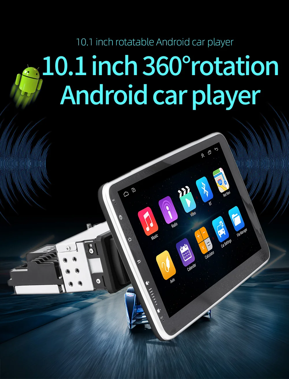 10.1 Inch 2+32g 360 Degree Rotation Screen Android Car Player Android 1 Din  2.5d Screen Car Audio Stereo Android Gps - Buy Android 1 Din,Car Stereo  Android Gps,Android Autoradio Product on Alibaba.com