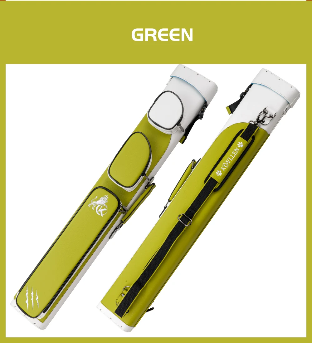 Konllen Billiard High Capacity Cue Case 6 Holes 2 Butts 4 Shafts Hard