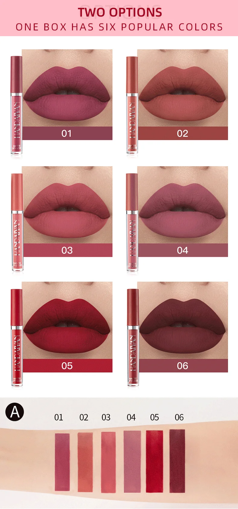 6pcs Matte Liquid Lipstick Makeup Set Matte Liquid Long-lasting Wear ...