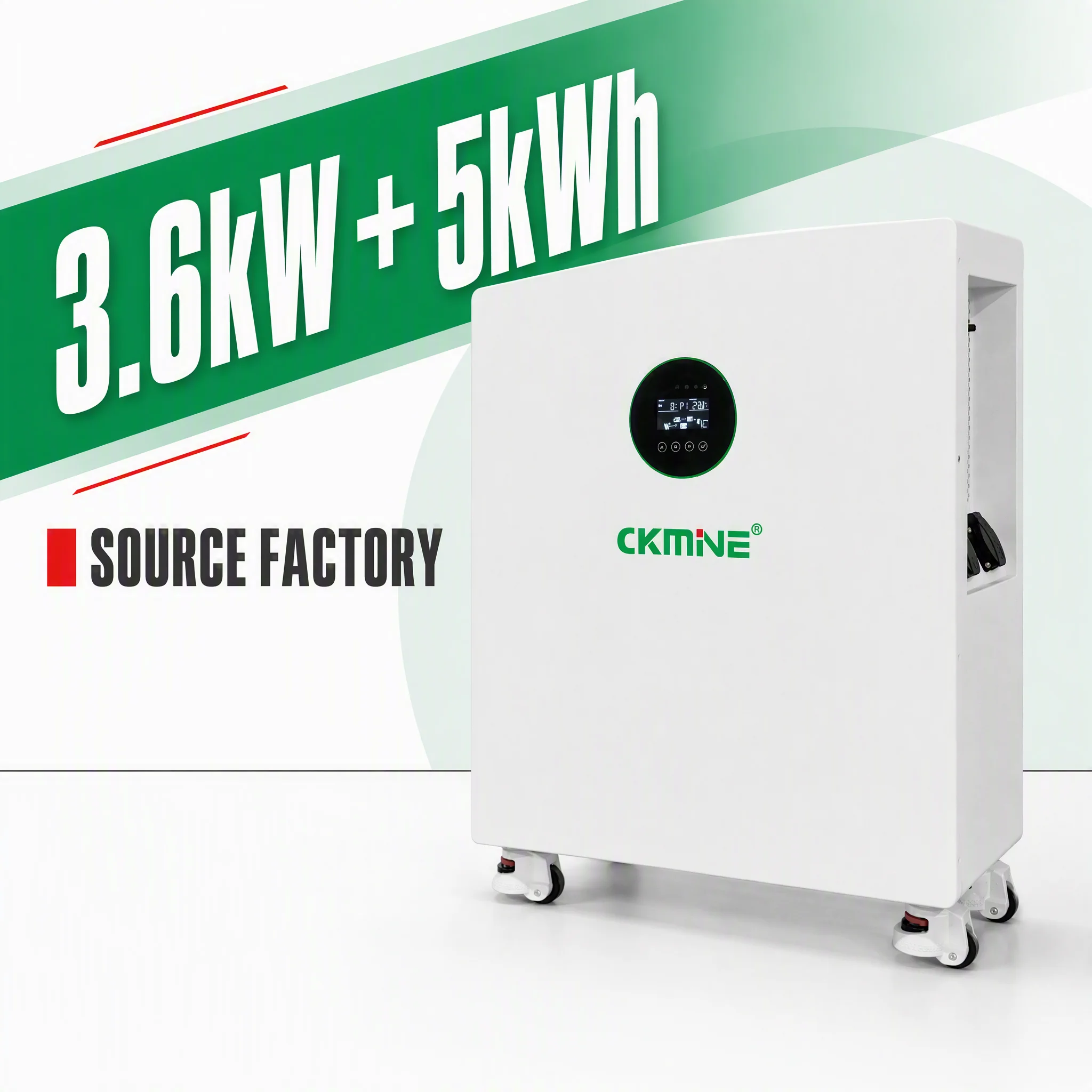 All in One Solar Inverter With LiFePO4 Lithium Battery 3.6kW 5kWh Energy Storage 25.6V 24V Off Grid MPPT UPS Backup System