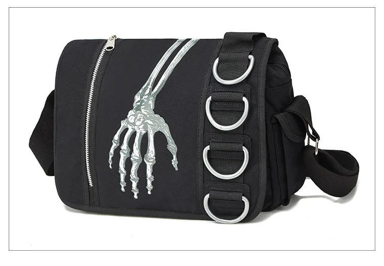 Gothic Grunge Backpack Y2k Fashion Skull Backpack Hooded display picture 2