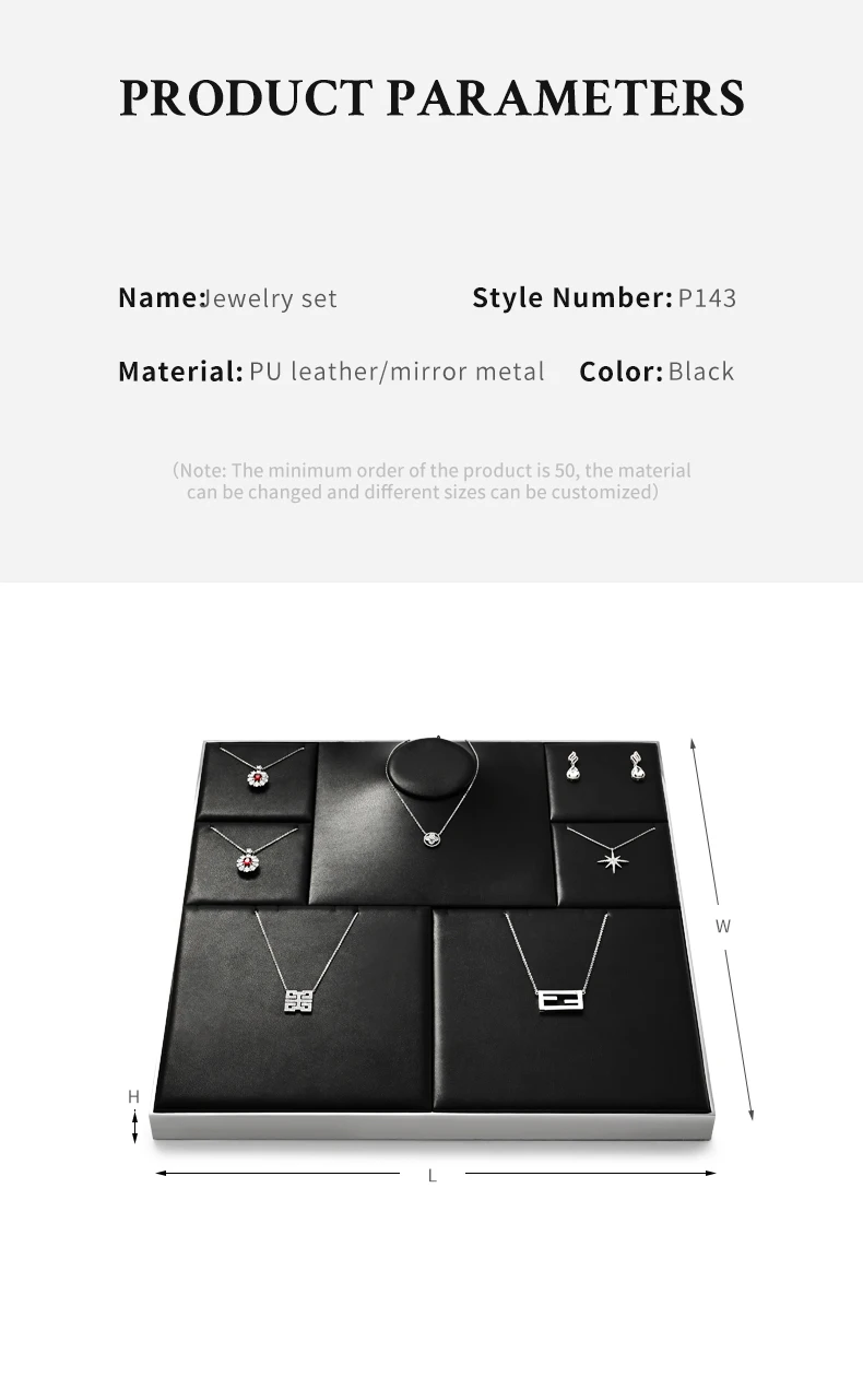 Fanxi Custom Logo Tray Pu Leather Bracelet Earring Necklace Pendant