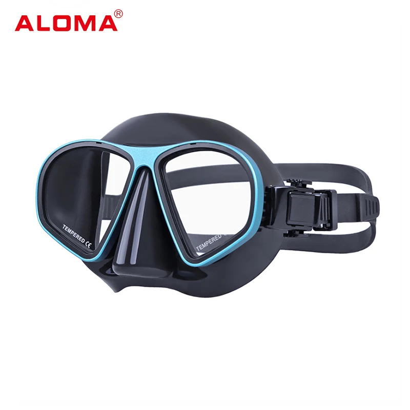 Custom ALOMA new professional diving snorkel equipment anti fogging silicone scuba freediving mask snorkel gear