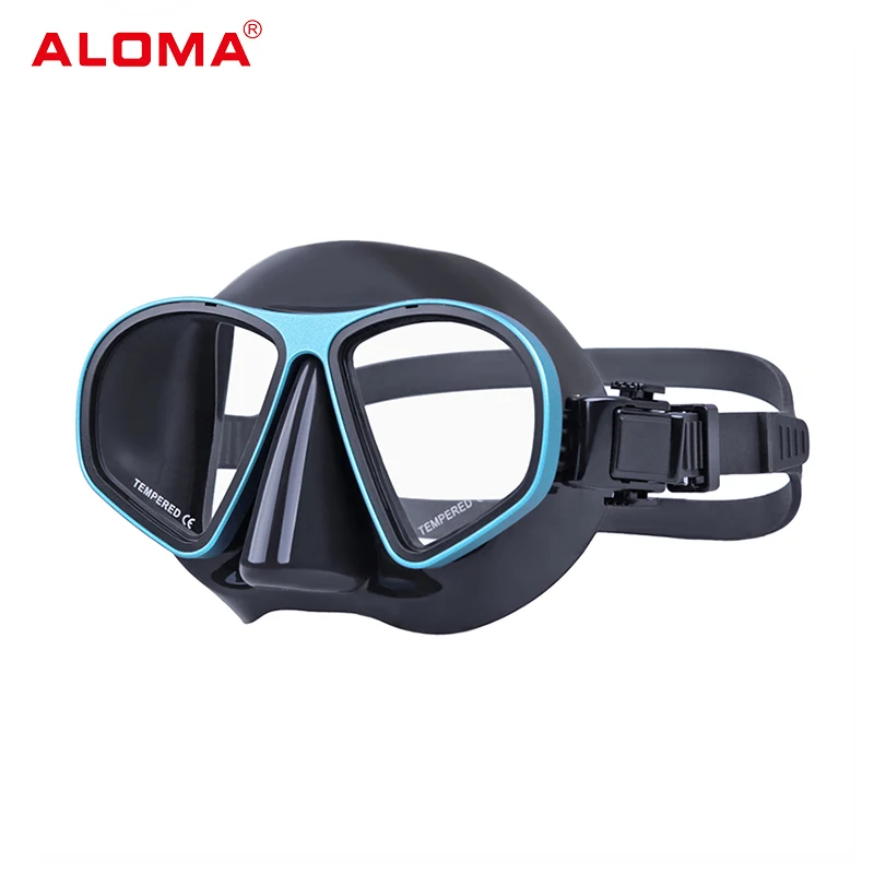 Custom Aloma nya professionella dykning snorkel utrustning anti dimma silikon scuba freediving mask snorkel utrustning