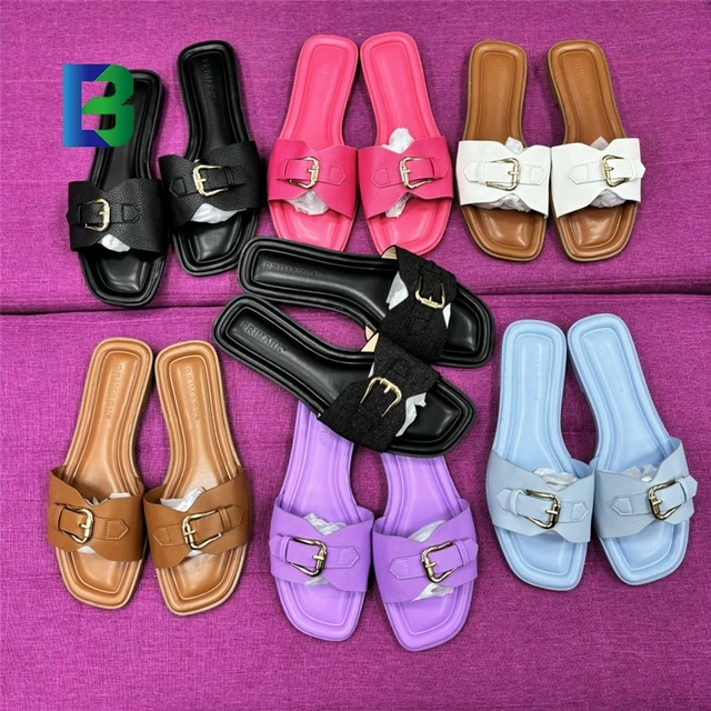 2024 summer colorful african fashion women slippers les chaussons causal cheap slide sandals babouches for lady