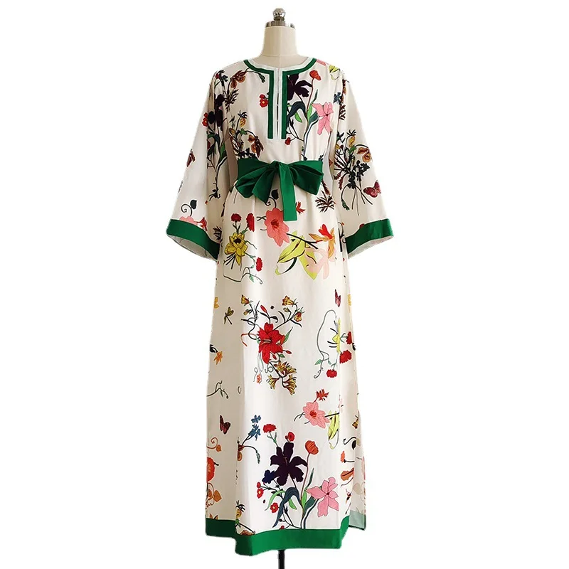 Women's Floral Print Maxi Dress With 