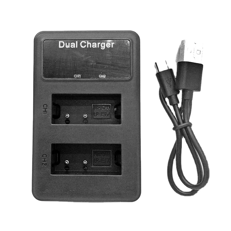 Dual USB LCD Charger LP-E17 for Canon EOS Rebel T6i 750D T6s 760D M3 M5 M6 T6s 8000D Kiss X8i 77D 200D