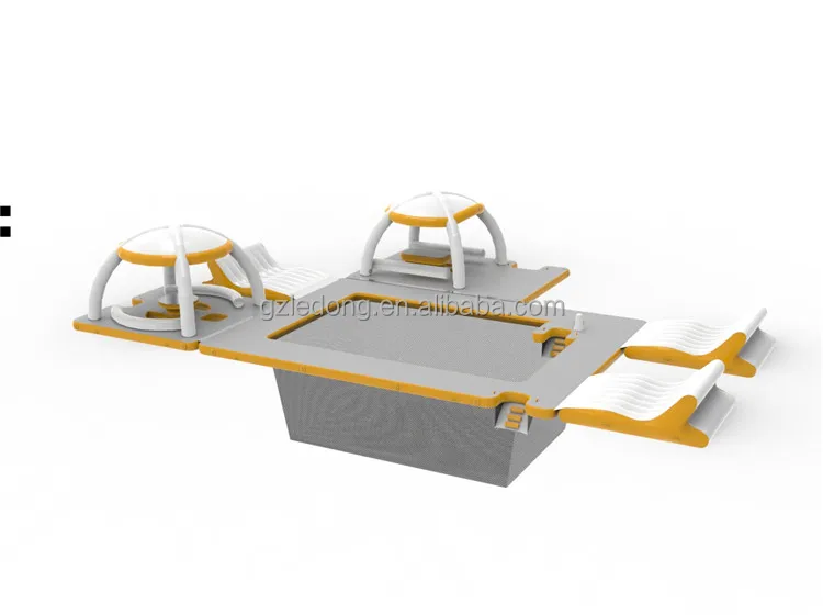 Commercial Inflatable Floating Dock Platform With Tent for Summer ...