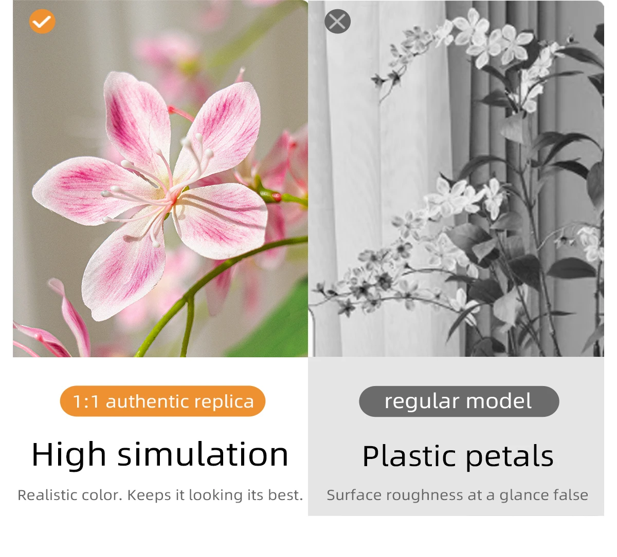 Plastic Green Tree with Real Touch White Pink Purple Artificial Flowers for Home or Office High Touch-Feel Decorative Pot manufacture