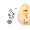 Pendentif cœur Kiss Me en titane F136 argenté de 10 mm