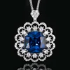 Pendentif cristal pointu bleu avec chaîne Chopin