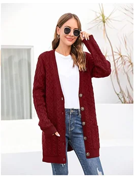 Plus size sweaters knitted cardigan women's Knit clothing loose casual fashion sweater coat