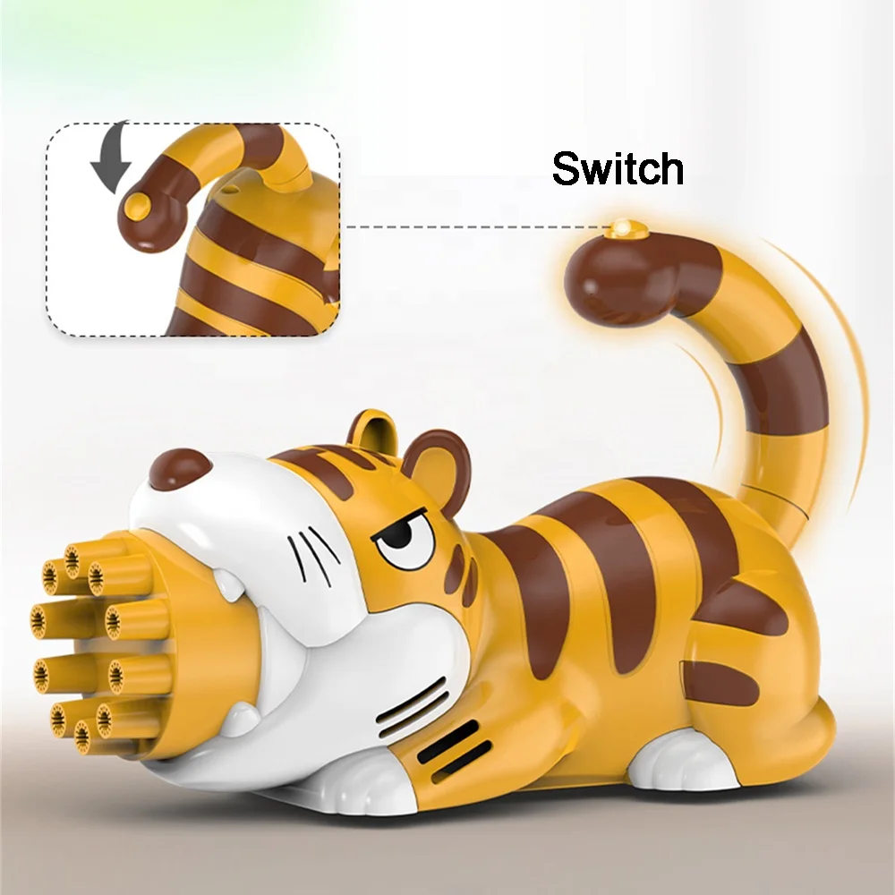 Máquina de burbujas eléctrica Gatling para niños, juguete de