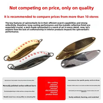 Leech Metal Spoon Lure with Reinforced Feather Treble Hook, Freshwater Artificial Bait for Mandarin Fish & Topmouth Culter – Metal Jig – view 5