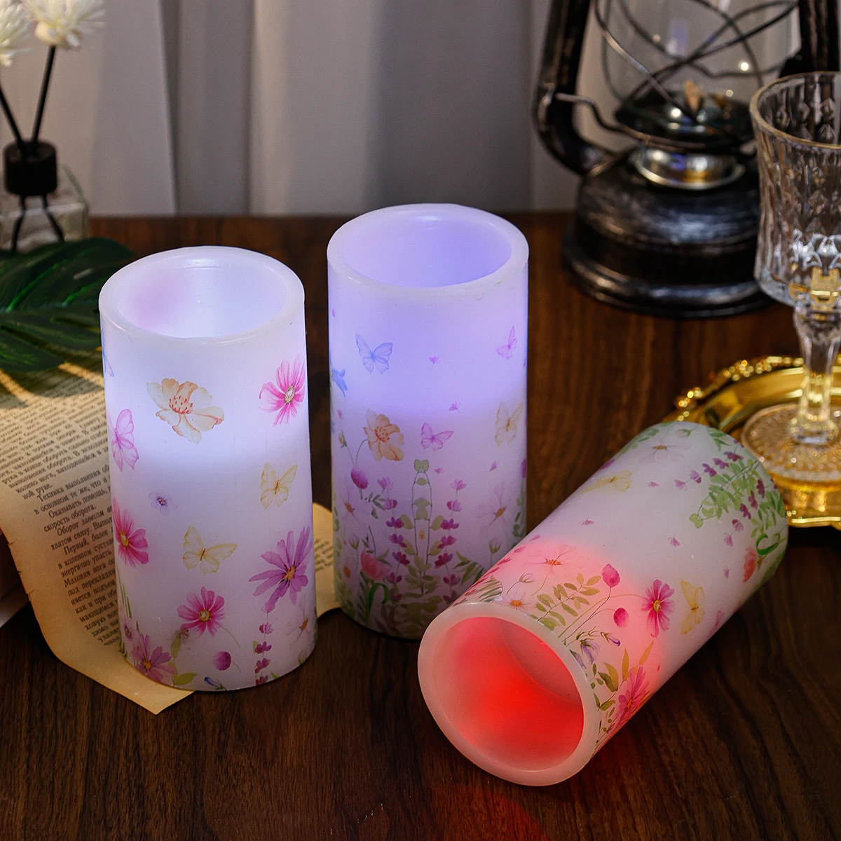 product paraffin flower print holiday home decoration light spring festival atmosphere customizable seven color light remote control-30