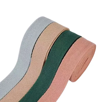 Wholesale customized colorful canvas webbing   herringbone 38mm 32mm cotton webbing logo strap
