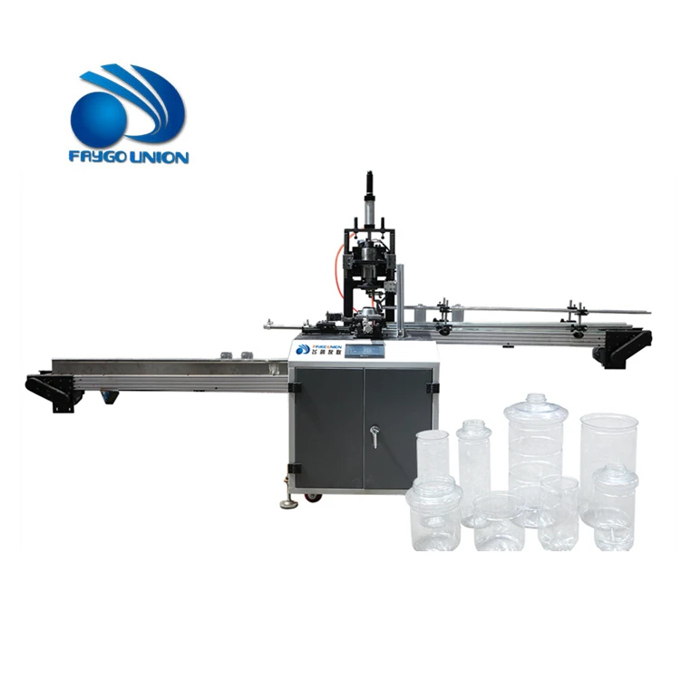 FAYGO Full Automatic High Speed Plastic Bottle Drum Jerrycan Mouth Neck Cutter Rotary Cutting Machine