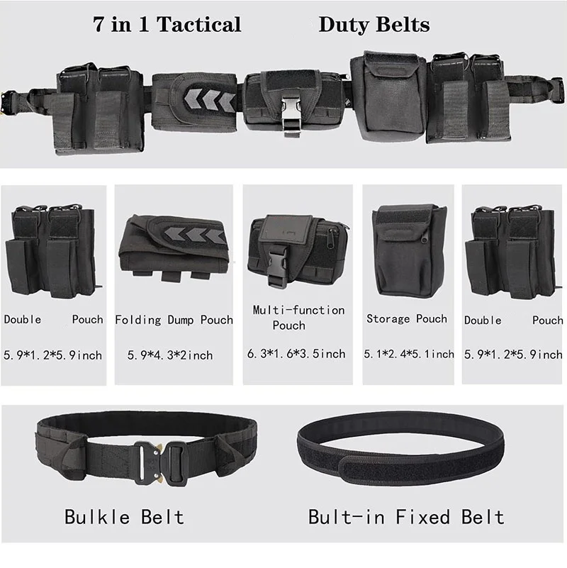 Wholesale High Density Material Multifunctional Tactical Belt with Accessories High Quality Duty Belts Security Duty Equipment
