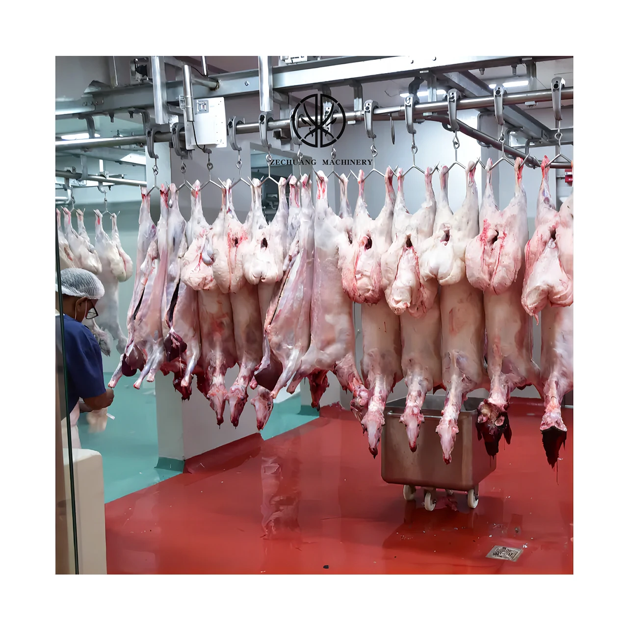 Global Halal Food Sheep Processing Abattoir Slaughtering Stunning Equipment Use Carcass Processing Hanging Conveyor Rail