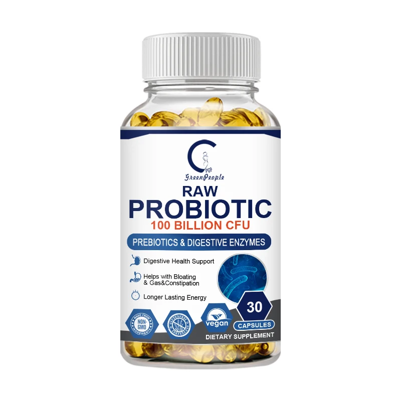 30pcs Raw Probiotic Capsules Digestive Enzyme Health Support 100 ...