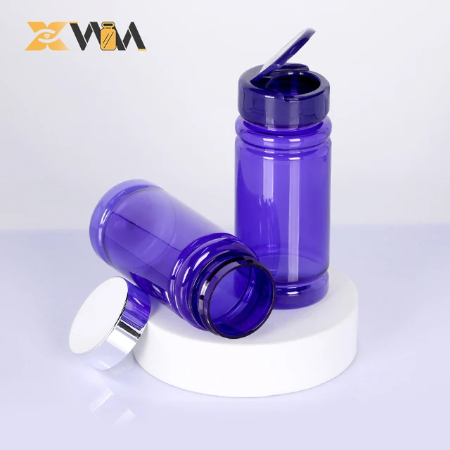 Bulk Supplier PET Plastic Container 6.8oz 200ml Purple Clear Glossy Surface 41mm Wide Mouth Custom Logo
