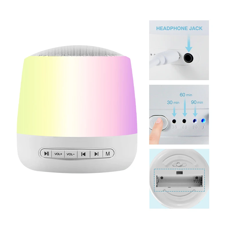 Smart White Noise Sound Machine for Sleeping Baby Office and Travel with Timer and Night Light manufacture