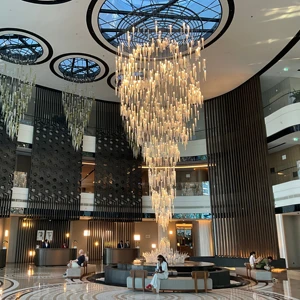 ECOJAS Hotel Lobby Nosocomium Customized Large Chandelier Crystal Project Lighting