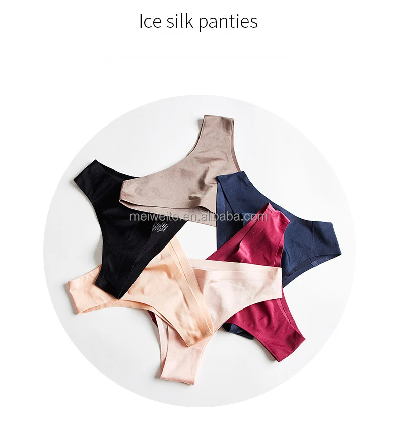 Ice Silk Comfortable Bikini Underwear Women For Daily Life High Cut Leg