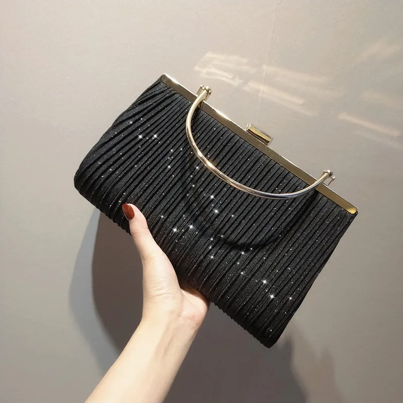Top Seller Luxury Women's PU Leather Evening Party Dresses with Golden  Pearls Fashionable Blink Handbags for Women| Alibaba.com
