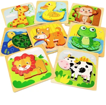 TOY Life Wooden Puzzle Baby Puzzle Montessori Toys Girl Boy Animal Shape Puzzle Educational Learning for Toddlers