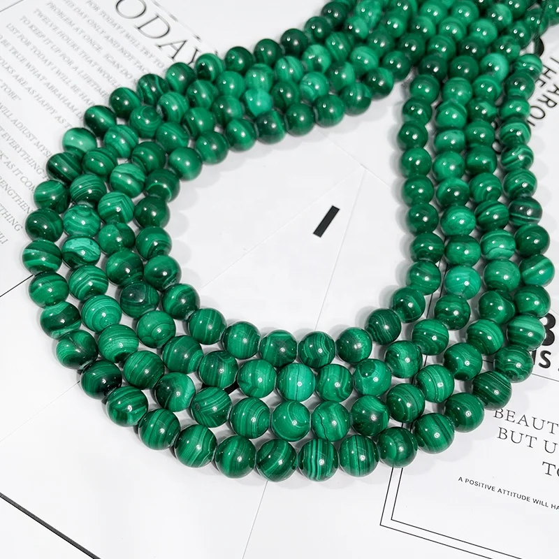 Wholesale Natural AAA Malachite Gemstone Loose Beads for Jewelry Making 4mm  6mm 8mm 10mm 12mm