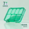 Seven-compartment pill box-green