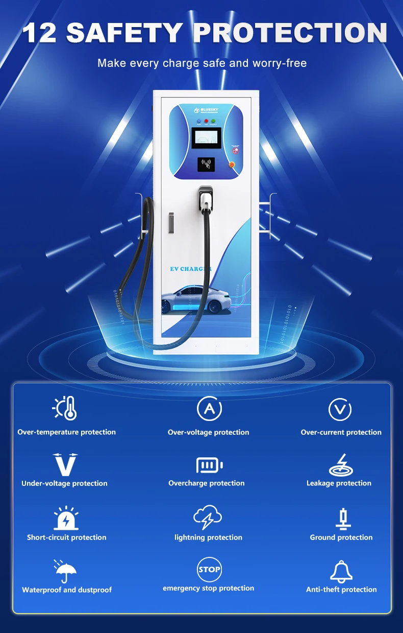 Bluesky 142kw Ccs Chademo Ev Dc Ac Integrated 3 Connector Charging Pile ...