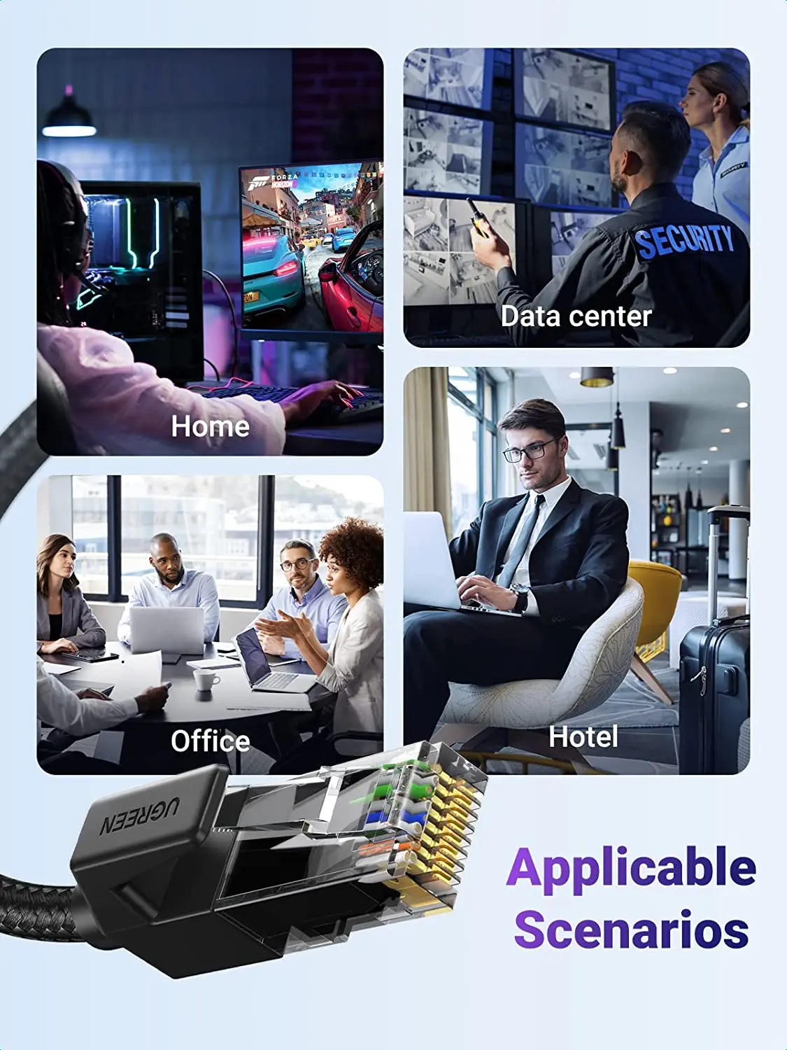 Ugreen Cat 6 Cable Braided Cat6 Gigabit High Speed 1000mbps