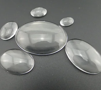 Oval Clear Cabochons Flat Picture Glass for Blank Pendant Tray Crystal Lampwork & Glass Beads