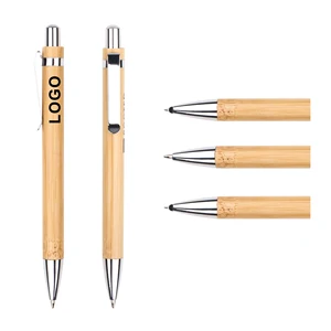 Eco Bamboo Wooden Business  Engraved Personalized Gift Promotion Custom Ballpoint Pen Ball Point with LOGO