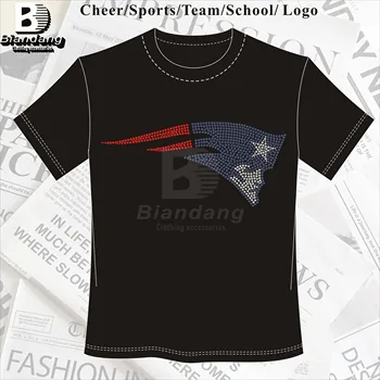 Customized New England Patriots Rhinestone Transfer Design Customized Bling Flatback Motif for T-shirts for NFL Competition