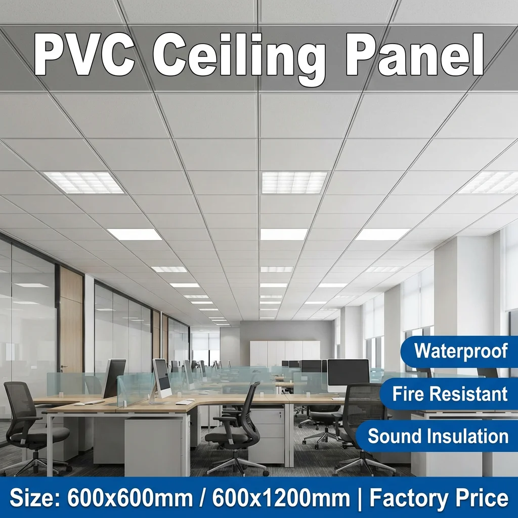 Marble Pattern PVC Ceiling Panel 600x600mm 600x1200mm Luxury Surface Finish Waterproof Interior Wall Decoration