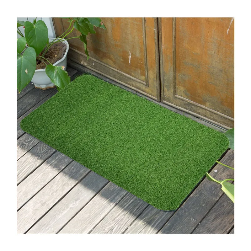 Artificial Grass Door Mat Indoor/Outdoor Rug Green Turf Entryway Scraper  Doormat