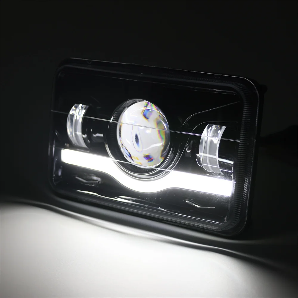 product tiypeor 5inch motorcycle truck front square led headlight with high low beam drl replacement for cherokee limited sport utility-4