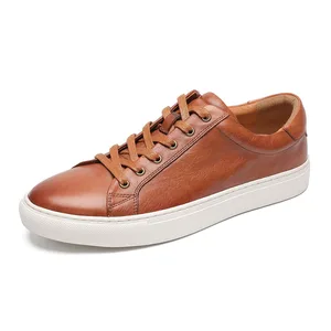 Luxury New Men's Retro Brown Casual Shoes - Business Court Sneakers Non-Slip Comfort