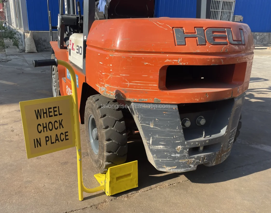 Polyurethane Wheel Chock With Handle And Sign Buy Wheel Chock With