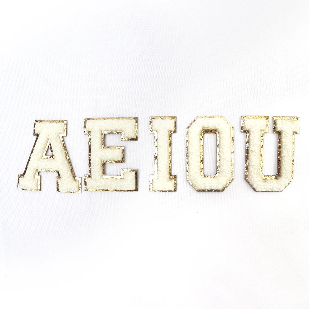 2.15 inches self-adhesive chenille letter patch