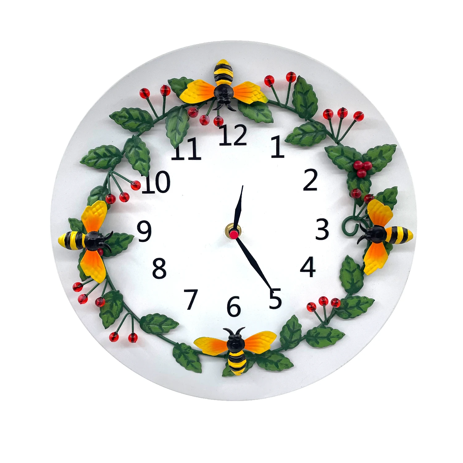 Home  Flower Clock  home  gift wall clock with butterfly metal flower Different Shape Gift Fashion