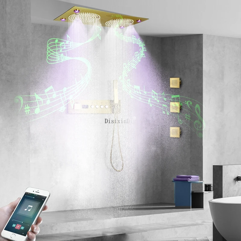 620*320mm Ceiling Led Music Shower Head Led Digital Display Constant