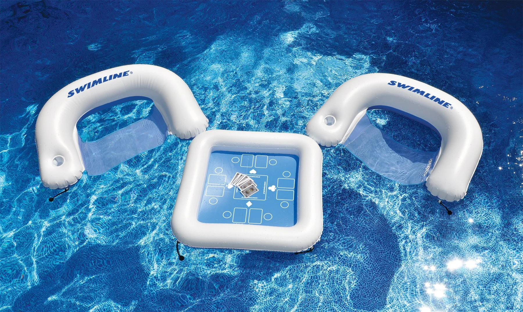 Customized Inflatable 3-Piece Cards Game Deck and Chairs Pool Float