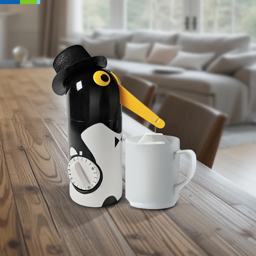 Standard 60min Analog Penguin Shape Tea Timer Modern Classic Industrial Design for Cooking Restaurant Use Mechanical Timer